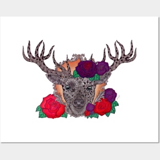 Stag of Roses Posters and Art